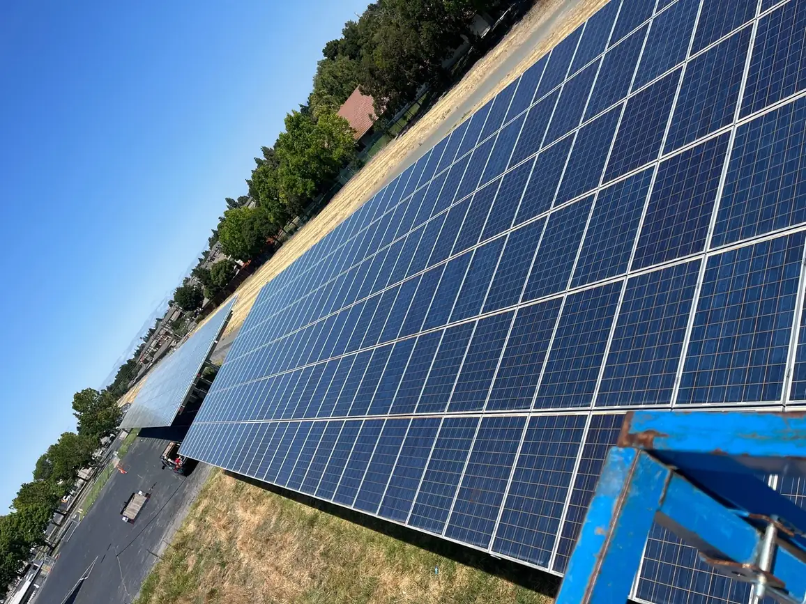 School district solar carport panels after cleaning, Pittsburg CA